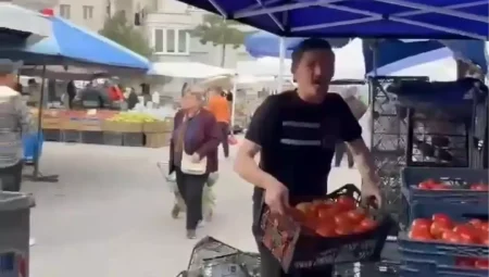 Çorum’da domatesleri çöpe döken pazarcıya milyonluk para cezası